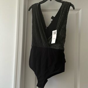 Black with skimmer French connection body suit
